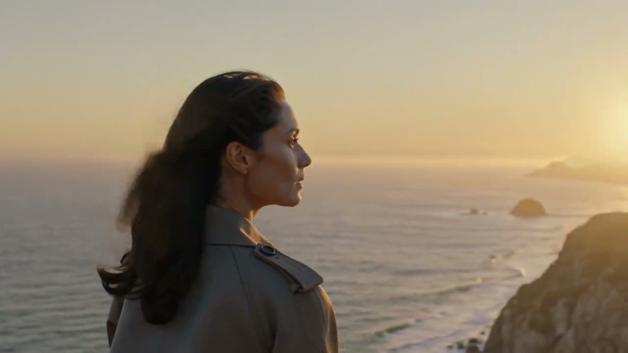 Windswept cliff portrait, golden hour